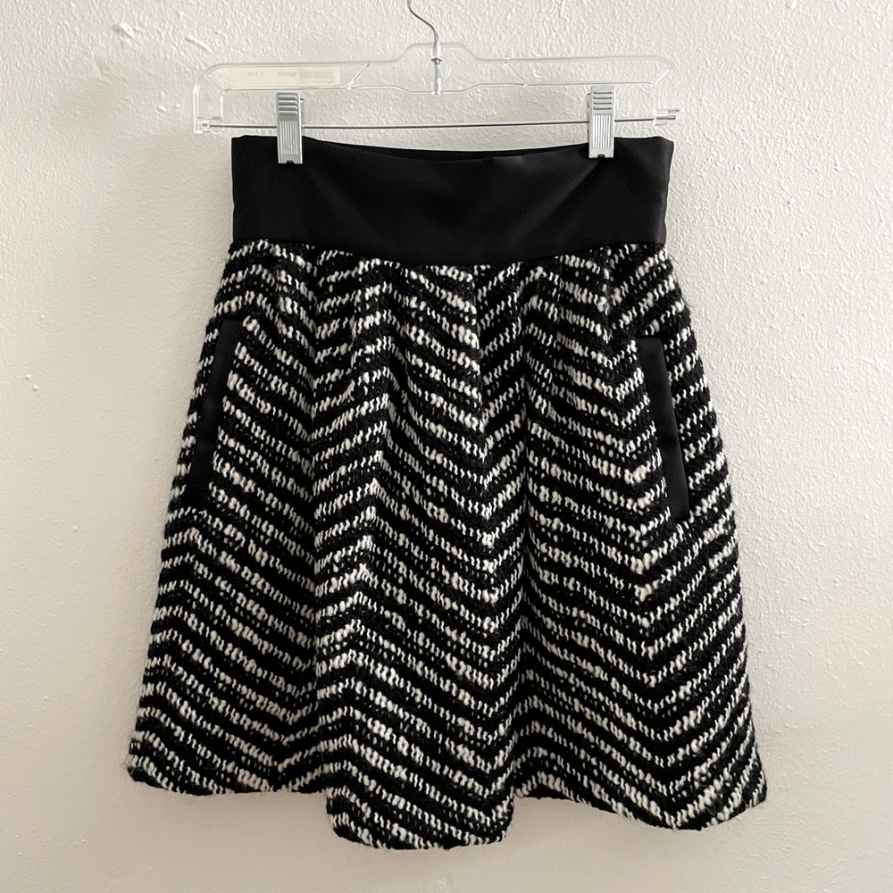 Thread Social Flare Chevron Wool Skirt